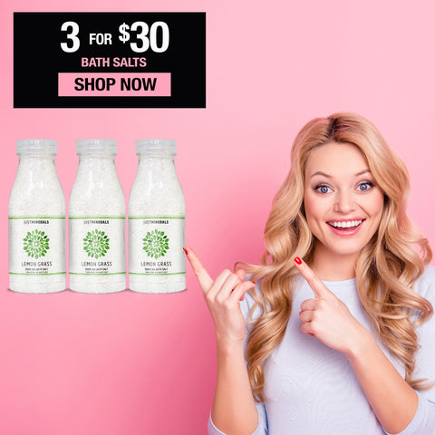 Image of 3x Dead Sea Bath Salts by Just Minerals - Lemon Grass