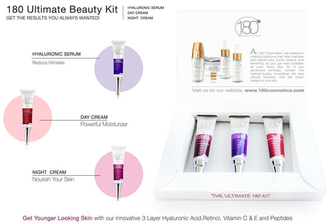 Image of The Ultimate 180 Kit - Day Cream, Night Cream and Hyaluronic Acid Serum